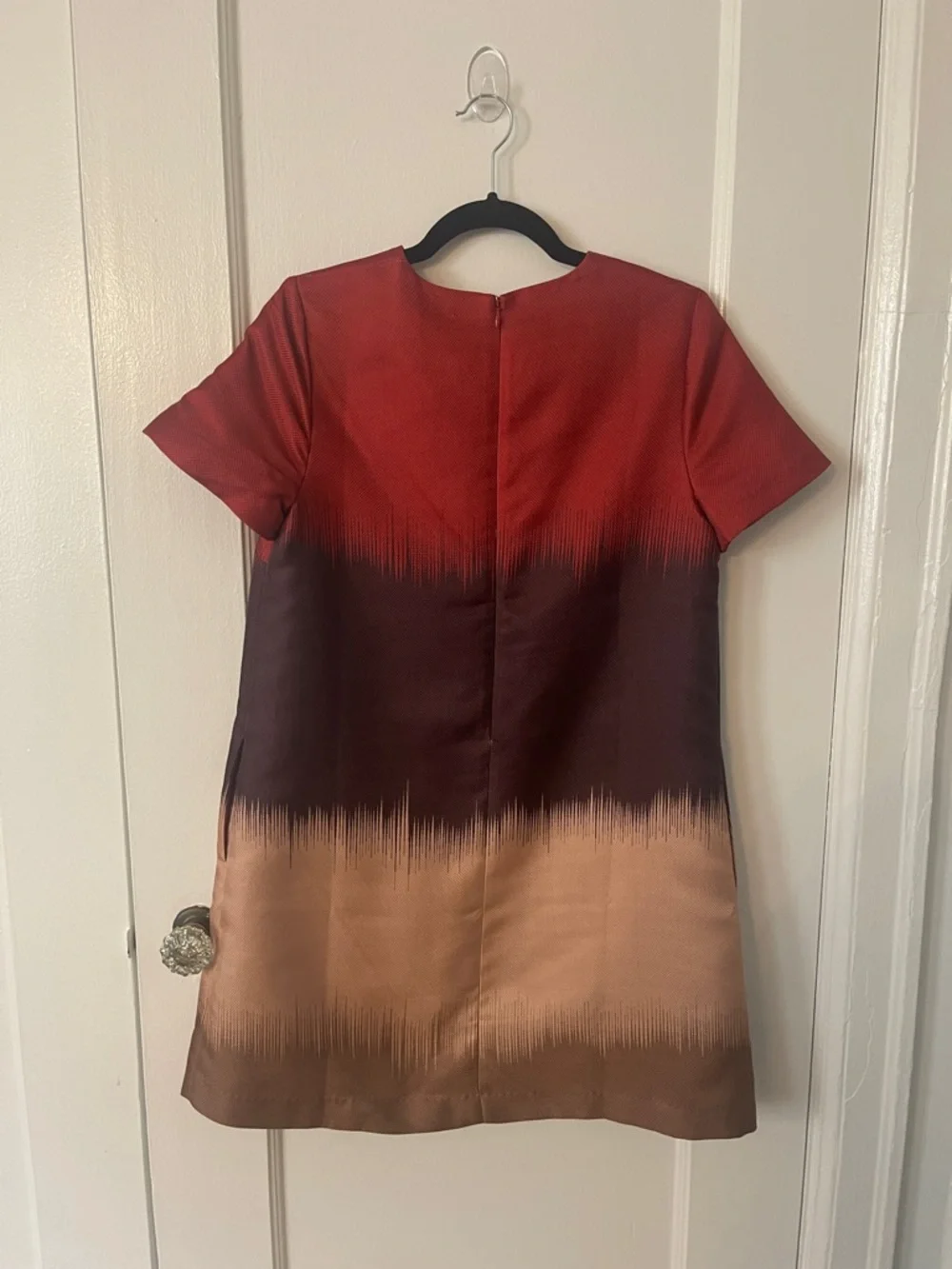 Tuckernuck Sienna Ombre Mini Shift Skirt in Red, Brown & Cream - Picture 6 of 11